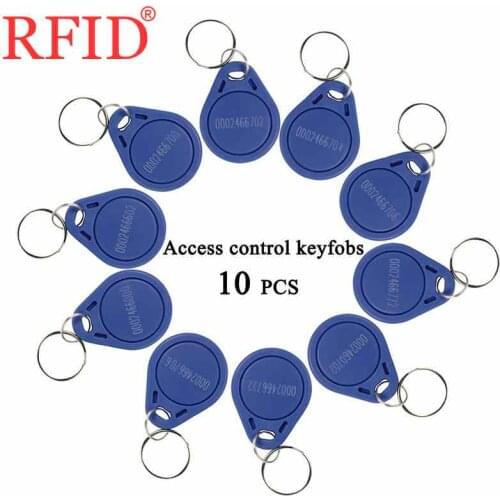 ID 125KHz TK4100 EM4100 Read Only Key Keyfobs RFID Proximity Keychain Token Tag Waterresist Blue Access Control Card 10pcs