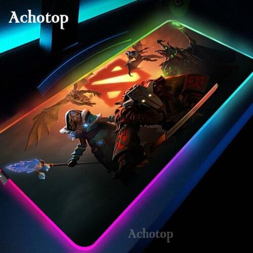 DOTA 2 LED Light Gaming Mouse Pad RGB Large Keyboard Overlock Rubber Base Computer Carpet Desk Mat PC Gamer Computer Mouse Pad