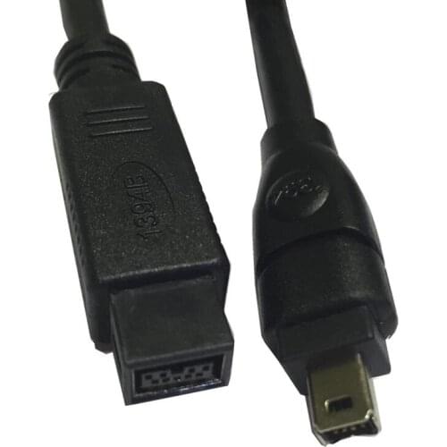 IEEE 1394 Firewire 800 to Firewire 400 Cable, 9 Pin/4Pin Male / Male 6 FT-Black