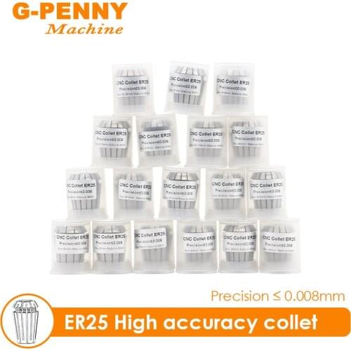 G-Penny ER25 spring collet chuck set 12 pcs High accuracy precision 0.008mm 1-10mm for CNC Milling Lathe Tool spindle motor