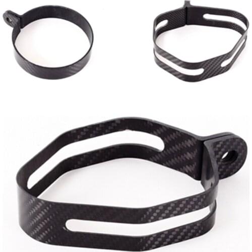 Real Carbon Motorcycle Exhaust Holder Clamp Fixed Ring Support Bracket Pipe 1OC Muffler Escape Circular Twill Weave