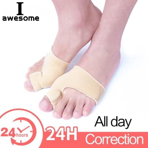 New 1Pair Adjuster Silicone Pad Hallux Valgus Orthotic Correction Sleeves Foot Care Bunion Big Toe Separators Corrector Sleeves