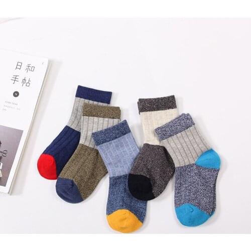 New autumn and winter cartoon childrens socks cotton boys and girls socks baby socks 1-12 Year 5pairs pack