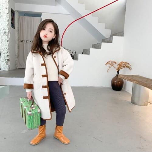 Autumn/Winter New Childrens Lamb Wool Windbreaker Jacket for Boys and Girls Velvet Coat Korea