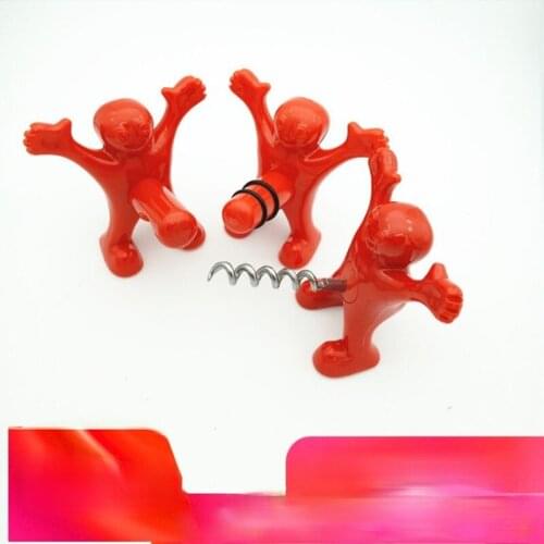 2021 New Bottle Opener Red Wine Bottle Opener Beer Stopper Funny Creativity Little Red Man Household Gift Bottle Opener