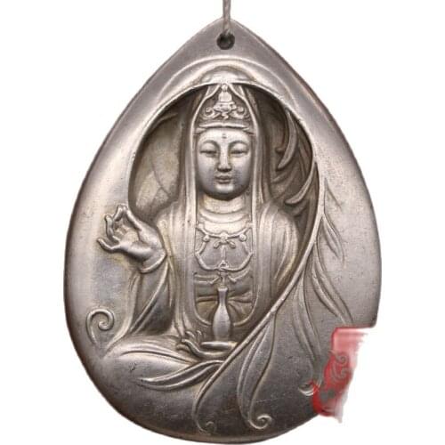 Silver Guanyin statue Guanyin Pendant