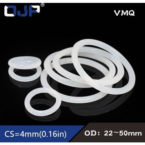 5PCS/lot Silicon Rings Silicone/VMQ O ring 4mm Thickness OD22/26/28/30/32/35/38/40/42/45/48/50mm Rubber O-ring Seal Gaskets