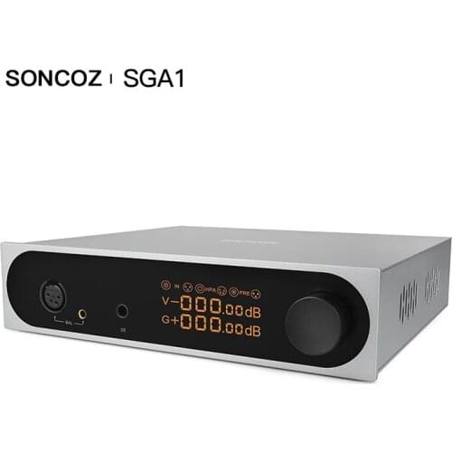 SONCOZ SGA1 High Fidelity fully balanced earphone amplifier RCA 4pin XLR SE 6.35mm 4.4mm output opa1611 opa1641 opa1622 Pre amp