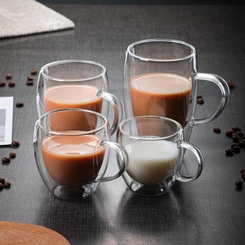 Drinking Glasses Cup Handmade Double Glass Transparent Heat-insulating Cup Tea Beverage Coffee Cup Temperature Resistance Health