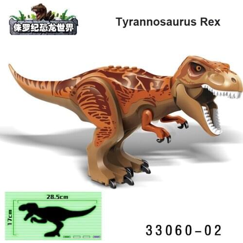 Tyrannosaurus Rex Jurassic Dinosaurs Figures Brick Pterosauria Indominus World Assemble Building Blocks 28cm Kid Toy Dinosuar