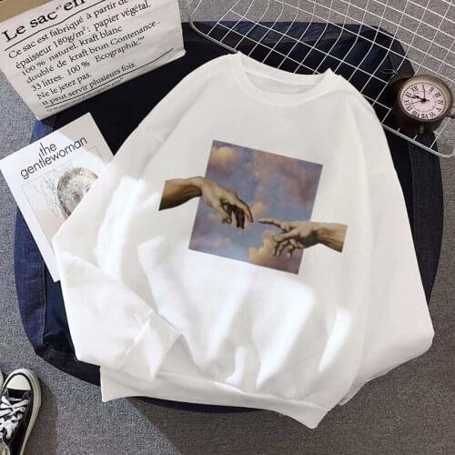 Michelangelo Womens Loose Streetwear Sweatshirts Harajuku Hoodies Women Hooded Simple Leisure Oversize Pullovers Korean Style