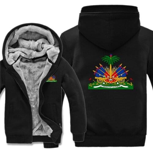 Haiti Caribbean Sea Hoodies Men Cool Coat Thicken Sweatshirt National Country Flag Mans Jacket Hoody