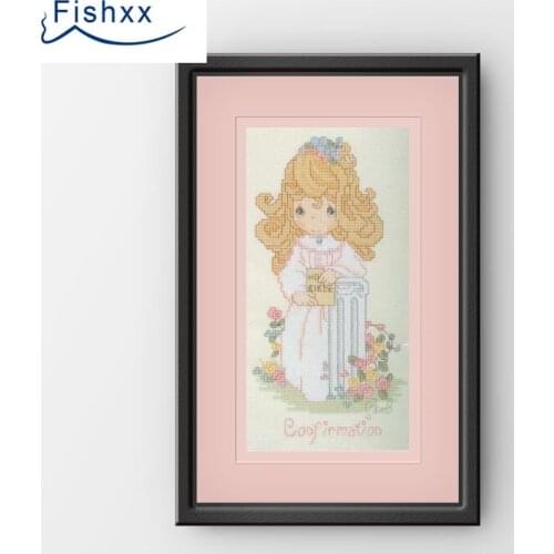 European Style Hanging Pastoral Style Cartoon Characters Fishxx Cross Stitch Kit H180 Beautiful Girl In The Garden