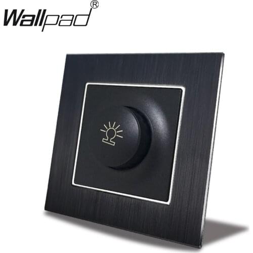 EU Rotary LED Light Dimmer 600w Switch Wallpad Metal Aluminum Chrome Plate 10A EU Incandescent Lamp Brightness Control
