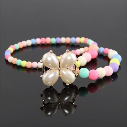 Pearly Beads Toys For Children Round Beaded Necklace Girl Gift Party Accessories Handmade Lacing Waving Toy New