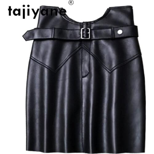 2021 Skirt Mini Real Sheepskin Black Skirt Genuine Leather Plus Size Skirts Woman High Waist Skirts Mujer Faldas TN2179