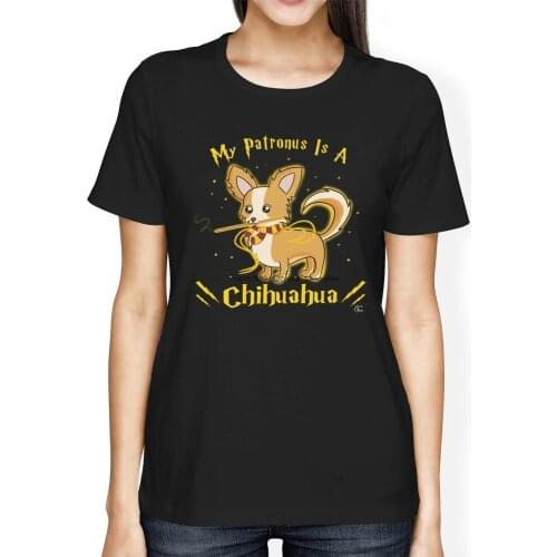 1Tee Womens Loose Fit My Patronus Is A Chihuahua Dog T-Shirt