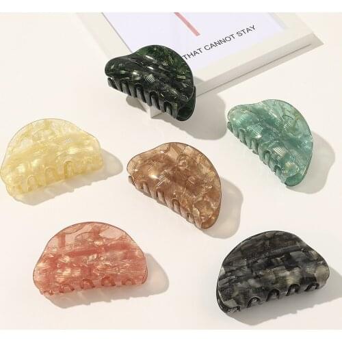 Korean Fashion Sequined Marble Pattern Acrylic Gripping Clip Bath Tray Hair Clip Fashion Womens Hair Clip Hair Accessories