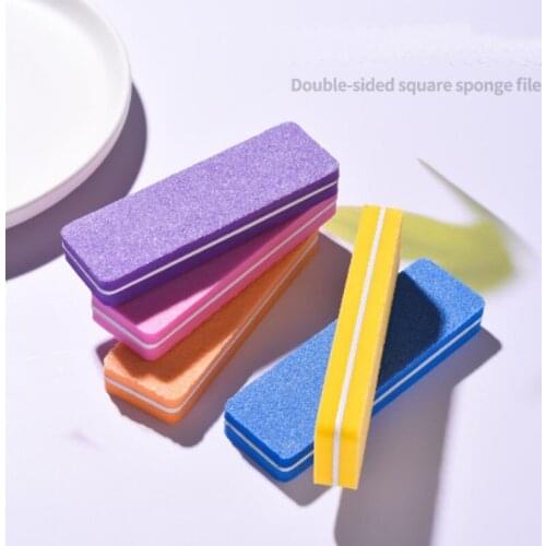 10/100Pcs Professional Nail File Sponge file Double Side Sandpaper Nail Sanding Blocks Grinding Polishing Manicure Care Tools