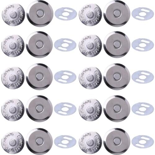 10 Sets Metal Magnetic Snap Clasps 14mm 16mm For Sewing Purse Handbag Bag Craft