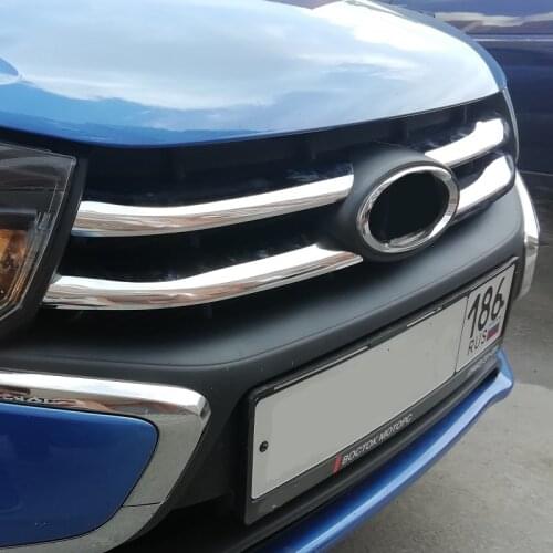 4pcs stainless steel front bumper grille decoration molding cover decorative trims for Lada Granta FL 2018 2019 2020 2021