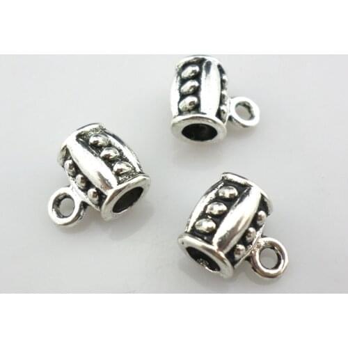 40pcs Tibetan Silver Charms Bails Spacer Beads Connectors Pendants 7x9x11mm Jewelry Findings