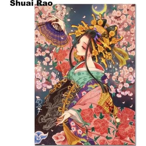 Diy full round drill diamond painting Oriental classical girl 5d diamond mazayka embroidery square crystal Woman in red room art