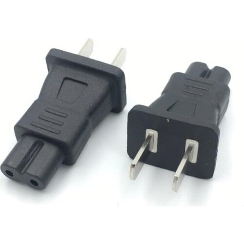US NEMA 1-15P 2 pin To IEC 60320 C7 Receptacle Right Angle Power Plug Adapter
