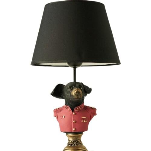 Hmydesign New Season Fashion Trend Decorative Bedroom Living Room Office Home Table For Animal Dog Soldier Figured Bagi Lampshade Burgundy color