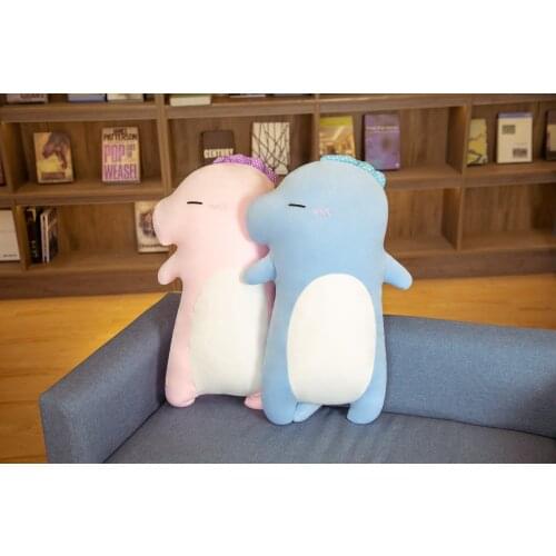 75cm Blue/Pink Dinosaur Plush Toy Super Soft Stuffed Animal Doll Baby Sleeping Mate Companion Plushies Body Pillows Adults Kids