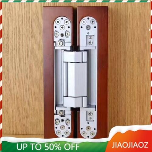 Cupboard Furniture Hardware Set Folding Door Cross Hidden Hinge 3D Adjustable Invisible Wooden Door Load-Bearing 120Kg 246x34mm
