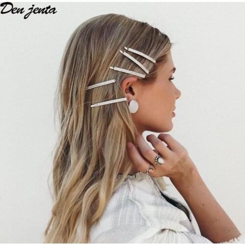 Korean Design Crystal Gold Silver Color Barrette Girls Hair Clips Women Bridal Hair Pins Bang Clip Hair Accessories Bride