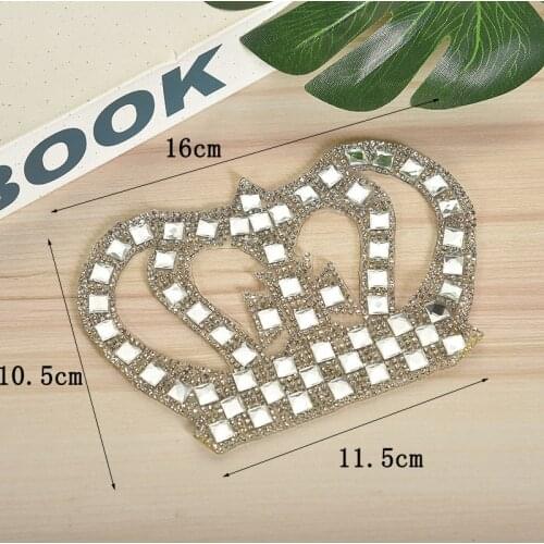 Crown Iron Patches For Clothing Parches Rhinestone Applique Patches For Dress Sticker For Clothes Transfer Patch