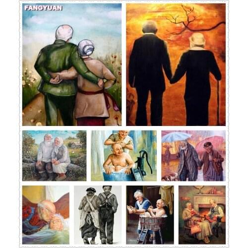 5D Diy Full Drill Diamond Painting Old Couple Mosaic Cross Stitch Kits Diamond Embroidery Craft Home Decoration Accessories Gift