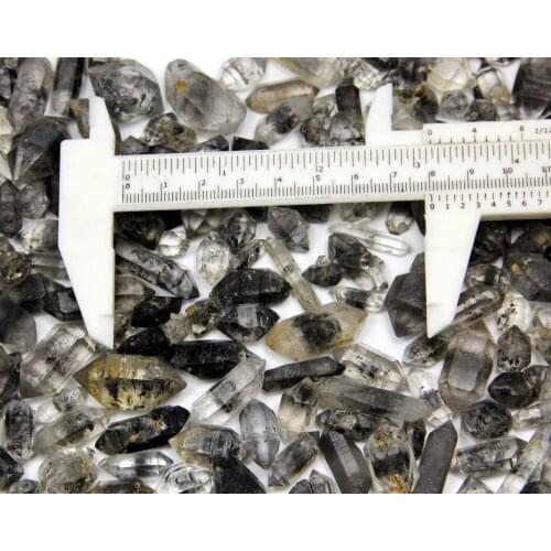 2500g Natural black ghost crystal skeletal double end specimens