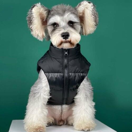 Pet Dog Clothes Autumn Winter For Small Dogs Teddy Schnauzer Pomeranian Corgi Pet Black Down Vest Coat Jacket Chihuahua A173