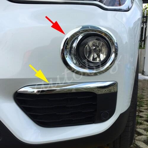 Front Fog Light Cover Strips For BMW X1 F48 2016-2019 Chrome Trims Accessories