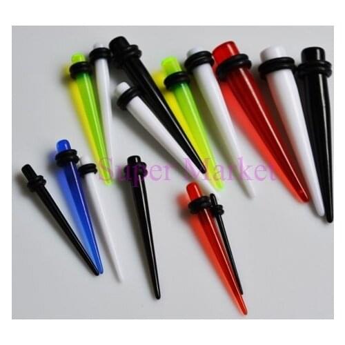 Popular Ear Expander Tapers Stretchers Plugs Sets Jewelry UV Acrylic 1.6-10mm Earring Mixed Free Shipping Piercing Stretching