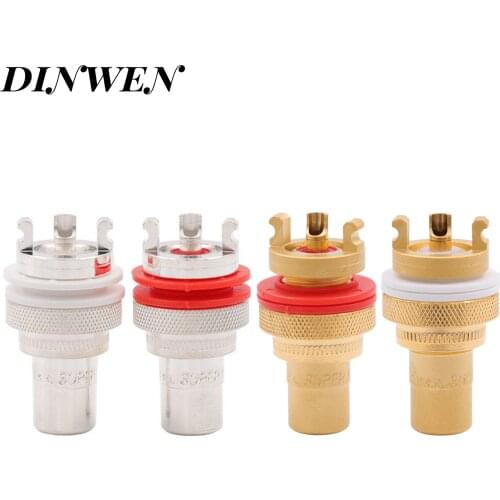 RCA SOCKET CMC 805-2.5F-G Gold Plated Brass Female Phono Jack Connector for Amplifier DAC CD DVD TV Preamp HiFi Audio DIY