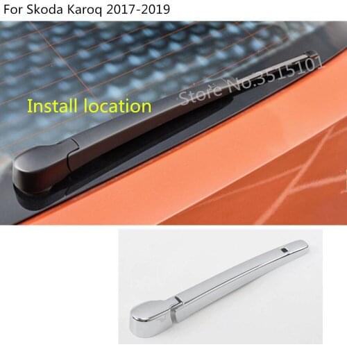 Car Body Styling Trim Rear Glass Wiper Nozzle Cover Tail Window Frame Lamp 2pcs For Skoda Karoq 2017 2018 2019 2020