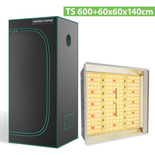 Mars Hydro TS 600W LED Grow Light +60x60x140cm Grow tent Box Hydroponics Full Spectrum for Indoor Plants from Seed to Harvest