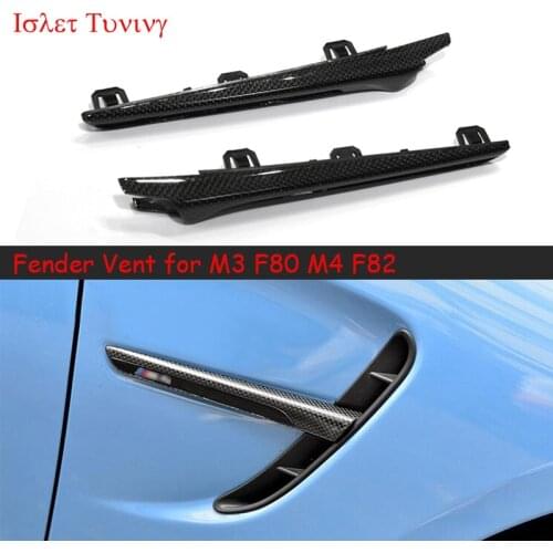2pcs Carbon Fender Trims for BMW M3 M4 F80 F82 F83 Replacement Air Vents Fender 2014 2015 2016