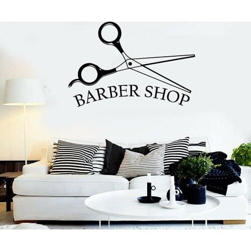Barber Shop Vinyl Wall Decal Beauty Salon Stylist Haircut Tool Wall Sticker Man Hairstyle Store Home Decoration Living Room C933