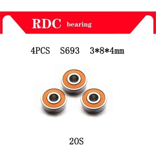 High quality 4PCS S693 2OS 3x8x4 CB ABEC-7 Hybrid Ceramic Stainless Lube Dry Fishing Reel Bearing SMR693C 2OS A7 LD S693-2RS NEW
