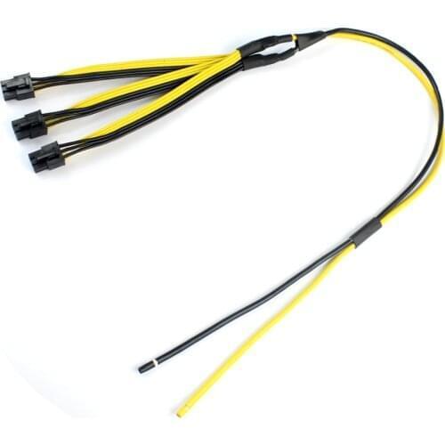 S7/S9 to Triple 3X PCI-E PCIe 6Pin Graphics Card PCI Express Splitter Power Cable Cord Wire 12AWG+18AWG for BTC Miner Machine