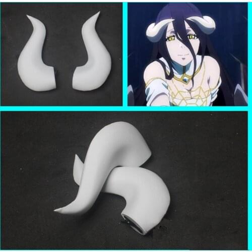 1 Pair Overlord Albedo Barrettes Cosplay Horns Head Clip Headwear Hairwear Cosplay Props Cute Harajuku Hairpin Headwear Costume