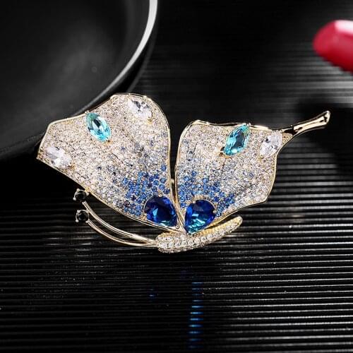 New Insect Butterfly Brooches and Pins for Women Delicate Colorful Zircon Brooch Pin Coat Accessories Jewelry broche 2021 Gifts