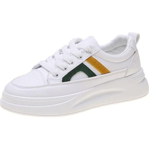 2019 Autumn New Fashion Women Shoes Casual High Platform Hole PU Leather Simple Women Casual White Shoes Sneakers YYJ252