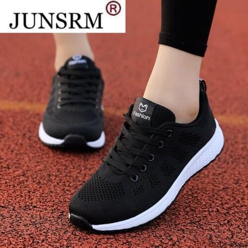 Sneakers Women Shoes Flats Casual Ladies Shoes Woman Lace-Up Mesh Light Breathable Female Zapatillas De Deporte Para Mujer