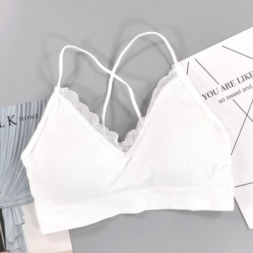 Bralette Fitness Lace Thin Shoulder Strap Underwear Women Anti-light Shockproof Push Up Bra